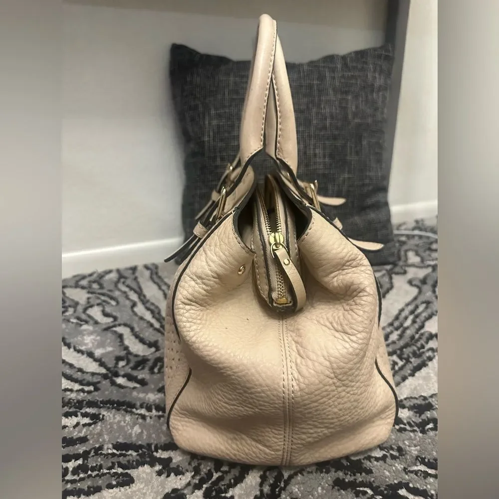 Kate Spade Beige Perforated Satchel